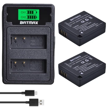 

Batmax DMW-BLG10 DMW-BLE9 DMW-BLE9E BP-DC15 battery +LCD Dual USB Charger for Panasonic LUMIX GF5 GF6 GX7 LX100 GX80 GX85