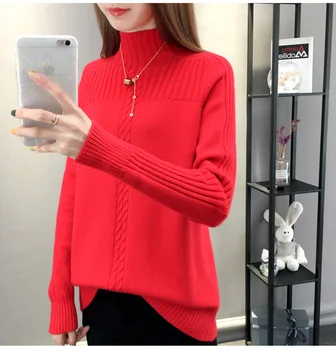 

Sweater Slim Soft Long Sleeve High Neck Gray Knit Pullover Sexy Slim Stretch Turtleneck Sweaters