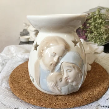 

1pcs Catholic Christian Ceramic Incense Burners Porcelain Censer Buddhism Incense Holder