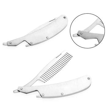 

Mini Pocket Foldable Care and Convenient Hair Mustaches Comb New Men's dedicated Stainless Steel Beard Comb Tool