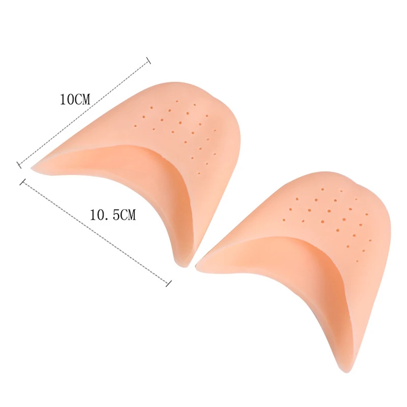 Finger Protector Silicone SEBS Gel Pointe Toe Cap Cover High heels Figure Skating Soft Pads Breathable Ballet Shoes Feet Care - Color: Beige