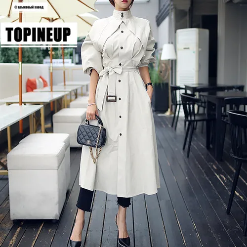 

European streetwear Women fashion comfortable loose trench coats Vogue ladies long overcoats windbreaker
