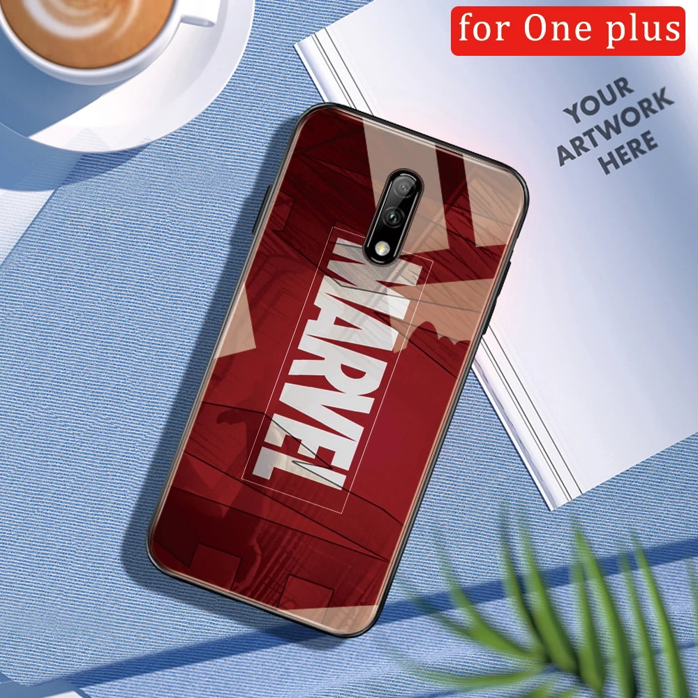 Чехол для OnePlus 7 Marvel Мстители для 1+ 7t стеклянная задняя крышка чехол для телефона оболочка для OnePlus 6t 6 7 pro 1+ 5t DIY стеклянный чехол