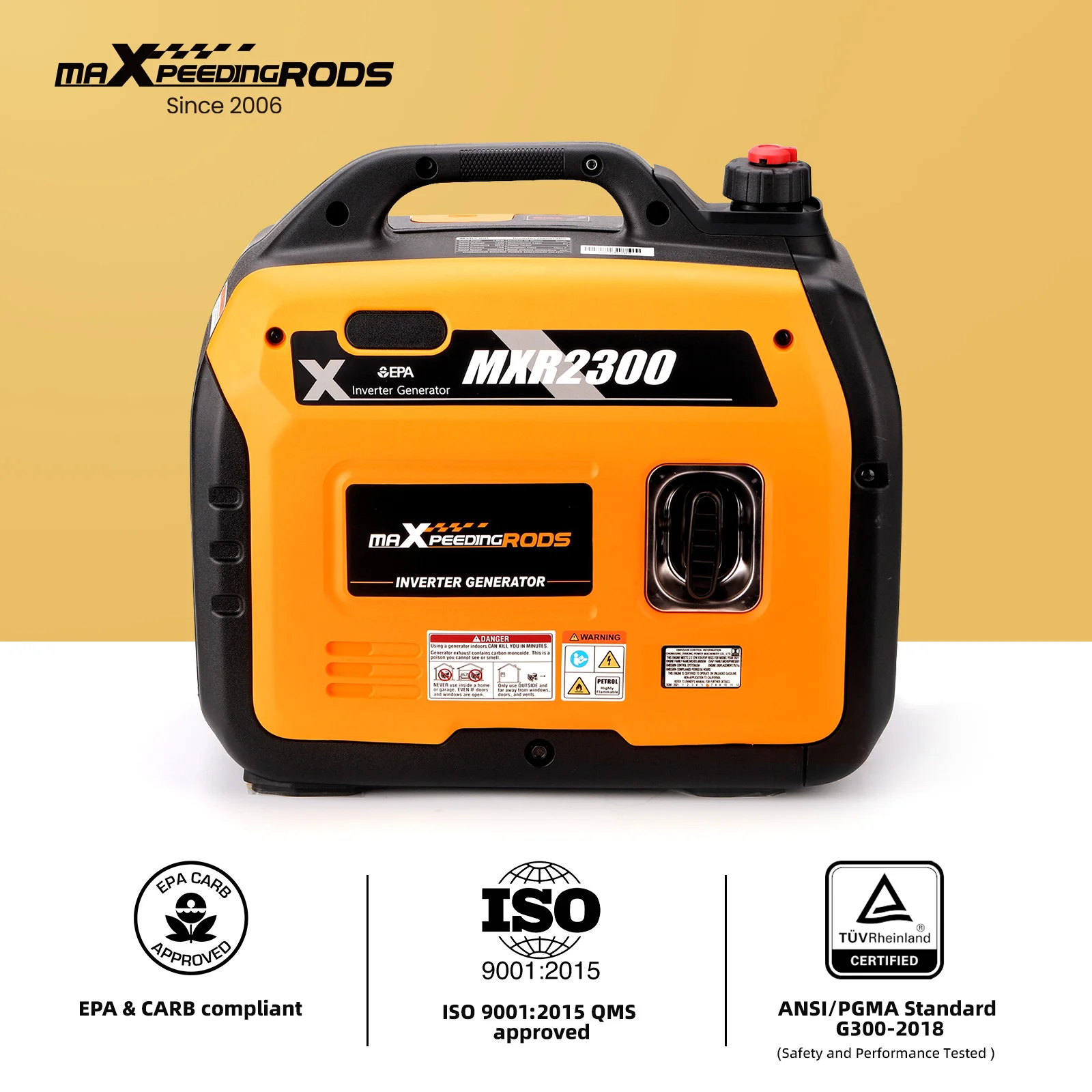 2300WSineWavePortableGasolineQuietHomeInverterGeneratorMXR2300