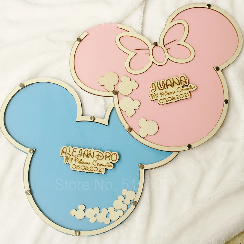 Baby shower Wedding Mouse Guest book Drop top box Drop Box bo