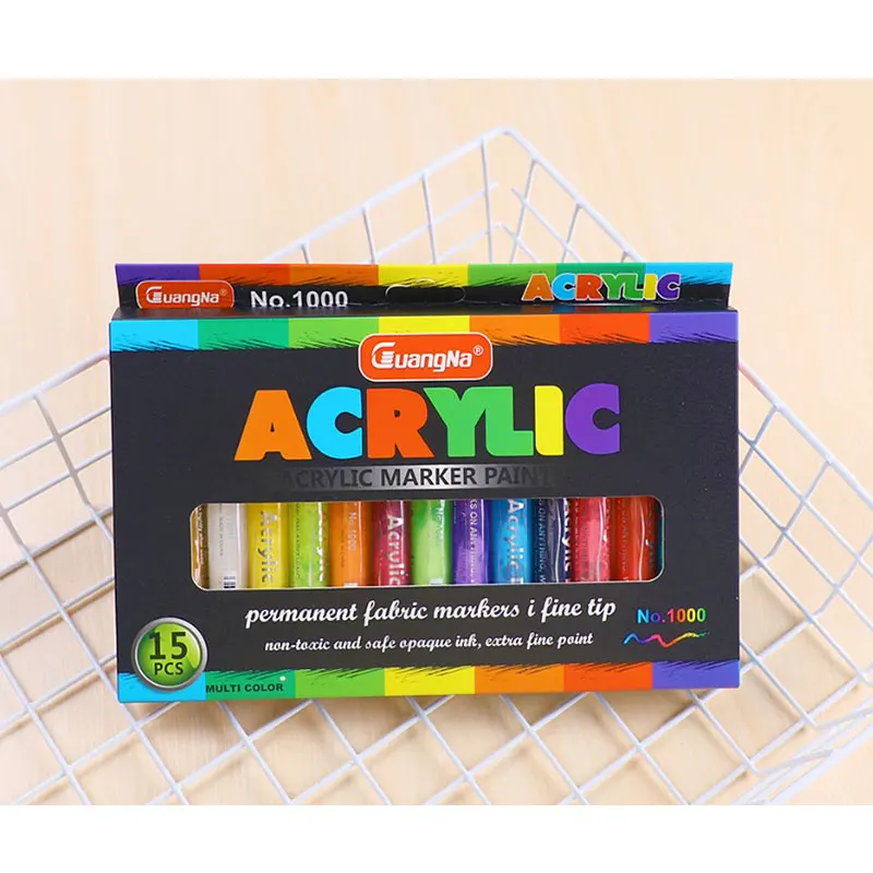 

15 Colors Marker Pen Ceramic Rock Glass Porcelain Mug Wood Fabric Canvas Painting Coloring Book Manga Drawing Markers Pens