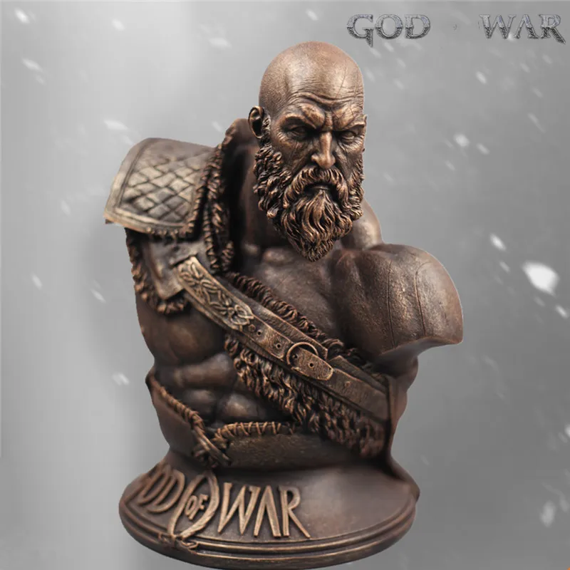 God War 4 статуя Кратоса 1:3 призрак Спарта грудь сын Зевс Имитация меди белая модель