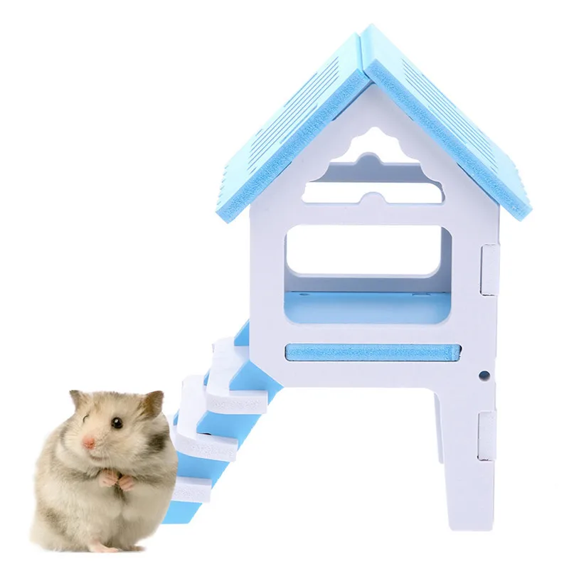 Маленький питомец мышь игрушка развлекательный Дом цвет хомяк деревянная игрушка Спортивная лестница Упражнение лестница для хомяка Brinquedos Jouet Bois@ 5