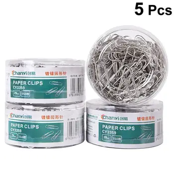 

5 Boxes Paper Clips Metal Resistant Finish Vinyl Coated Smooth Nickel-plated School Office Daily Home Supplies Clips
