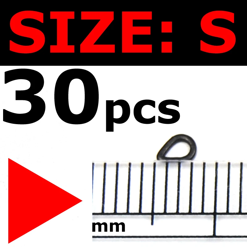 30pcs Size S JIGEECARP 30pcs Flat Carp Fishing Tear Drop Rig Ring S M L Pearl Shape Rings Matt Black Carping Accessories Tackle Pesca - Цвет: 30pcs Size S