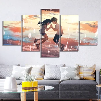 

Modular Pictures Wall Art Poster Weathering with You Animation Cartoon Canvas Printed Painting Home Decor Living Room Framework