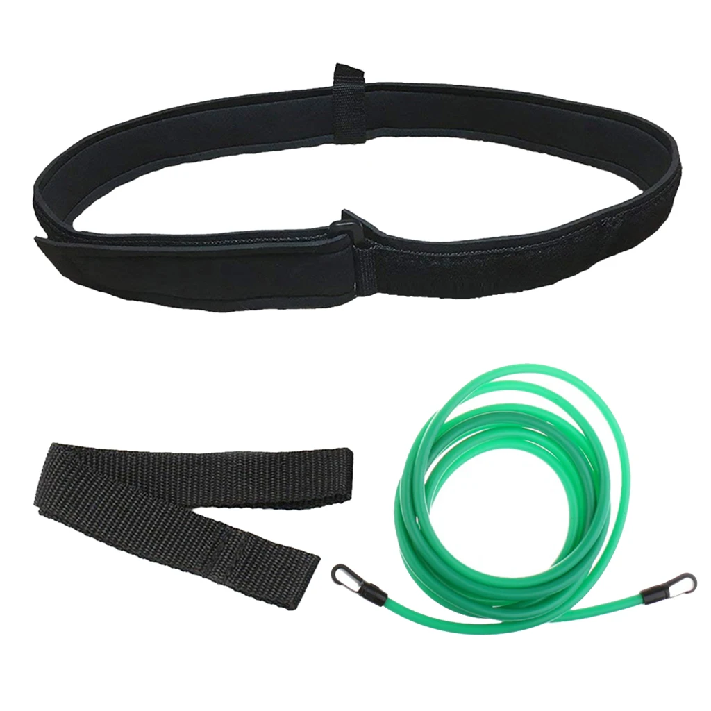 Swimming Resistance Belt Swim Training Band Swim Elastic Exerciser Belt with One Waist Strap One mesh Storage Bag