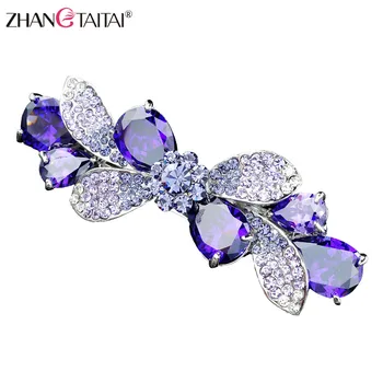 

Elegant Design bow Women Hair Clip Austria Rhinestone Hair pin Wedding Hair Accessories Bridal pince cheveux femme With Gift box