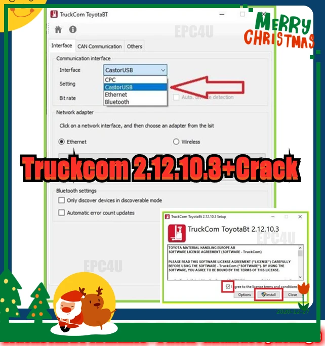 TruckCom BT TE 2.12.10.3 + напильники для трещин toyota |
