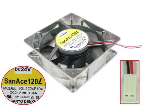 Sanyo Denki 9GL1224E104 DC 24V 0.34A 120x120x38 мм 2-провод Сервер вентилятор охлаждения
