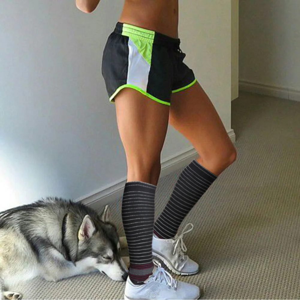 Brothock Medical Resistance To Varicose Veins Compression Socks Professional Stockings Running Striped Elastic Marathon Socks