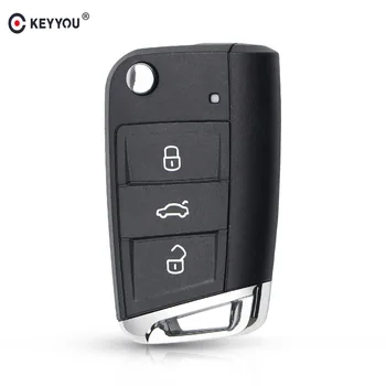 

KEYYOU 3 Button Folding Flip Remote Car Key Shell Fob Case For Volkswagen Passat Golf 7 MK7 Skoda Seat Leon polo Skoda Octavia