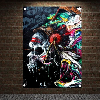 

Metal Music pop Band graffiti culture Shabby chic Rock poster flag banner tapestry cloth Art Bar Cafe Bedroom Home Decor Gift L1