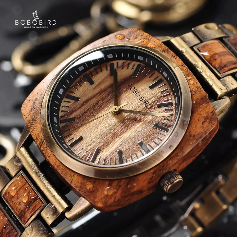 BOBOBIRD роскошные деревянные часы Зебра для женщин и мужчин модные наручные часы Erkek Kol Saati с подарочной коробкой принимаем индивидуальный логотип L-T06