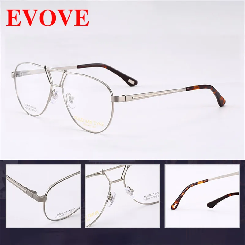 

Evove Titanium Eyeglasses Men Aviation Glasses Frame Man Brand Spectacles for Optic Myopia Photochromic Progressive Vintage Male