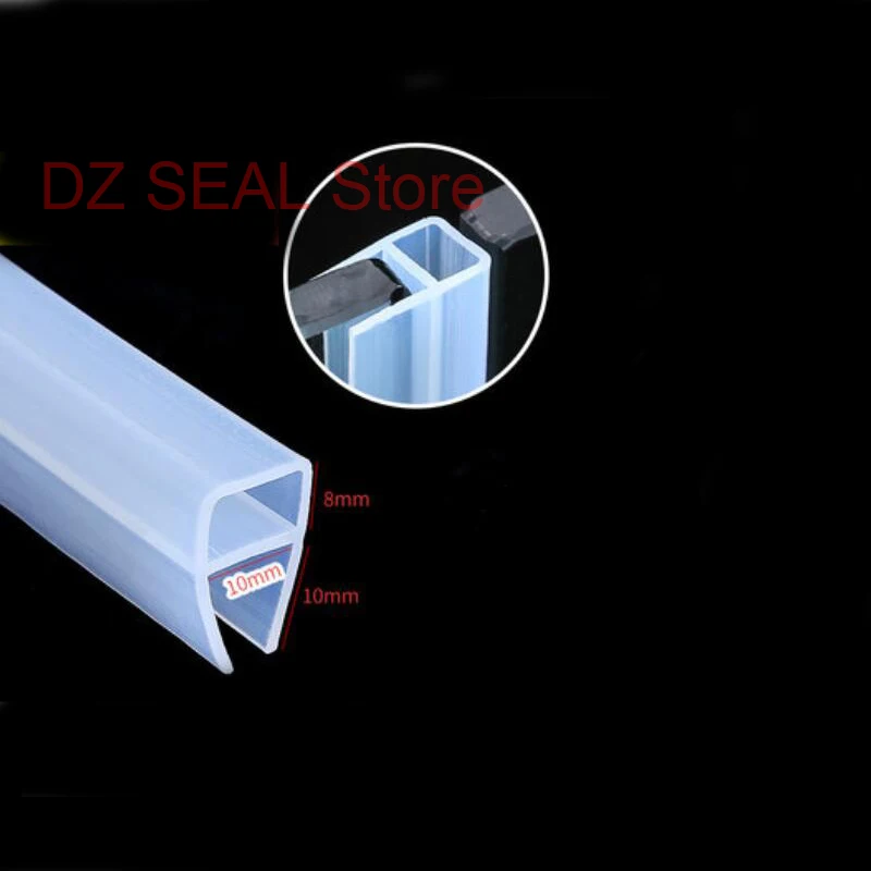 

1 meter U type silicone rubber bath shower room glass door sealing strip weatherstrip for 10mm glass