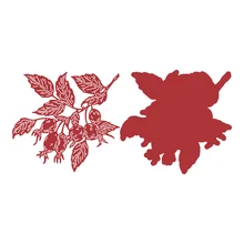 

Newest Two Red Robins Ruby Rosehips Metal Cutting Dies Set Scrapbook Craft Knife Decoration Embossing Template Diy Greeting Card