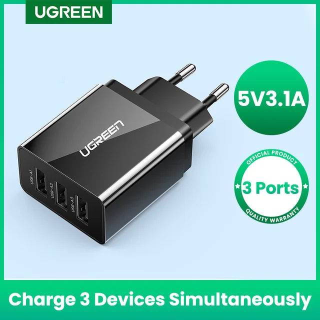 מטען קיר סופר מהיר בהספק טעינה 3.1 סופר מהירה UGREEN
