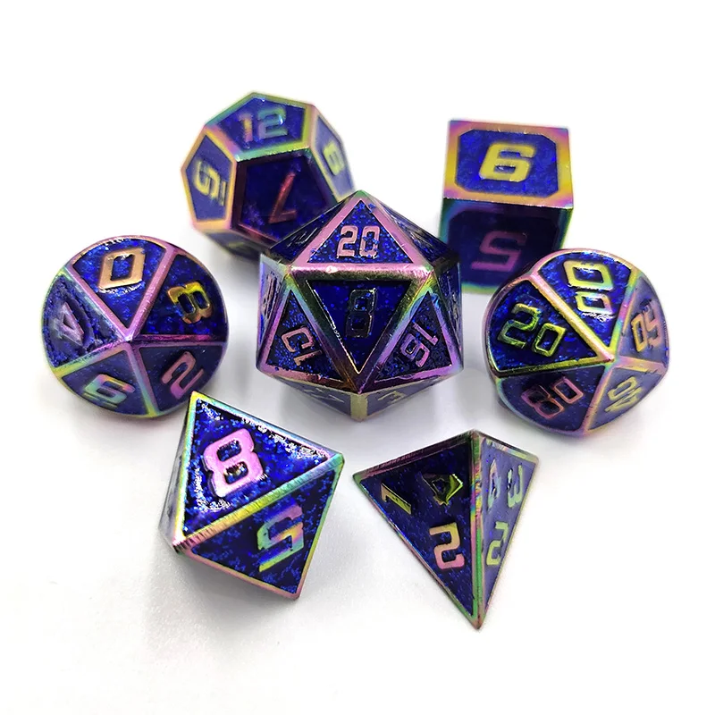 

New arrival 7pcs/Set polyhedral metal dice d4 d6 d8 d10 d12 d20 dnd dice set dados rpg dobbelstenen dados rol