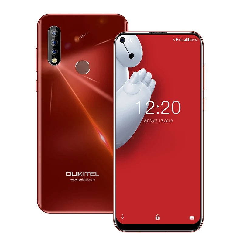 Orange OUKITEL C17 Pro 4G 64G смартфон 6,3" 19:9 глухих отверстий Android 9,0 мобильный телефон Восьмиядерный Тройная задняя камера отпечаток лица - Цвет: Orange