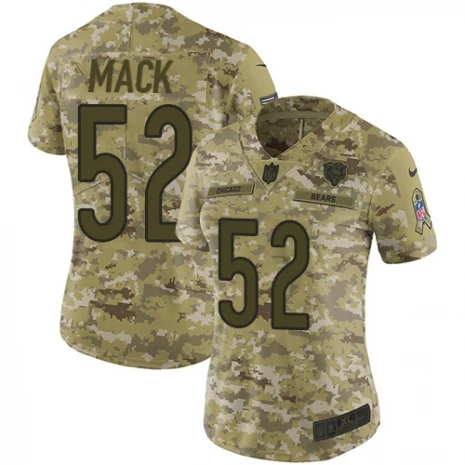 Женская футболка Chicago высокого качества bears Khalil Mack camo