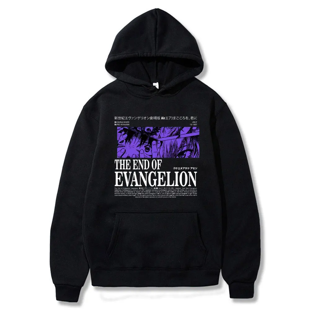 Sudadera con capucha de Ayanami Rei para hombre y mujer, ropa con bolsillo de moda, informal, Harajuku, Anime, otoño