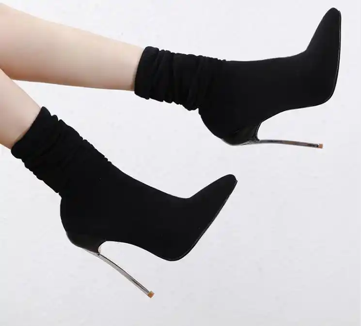 black booties skinny heel