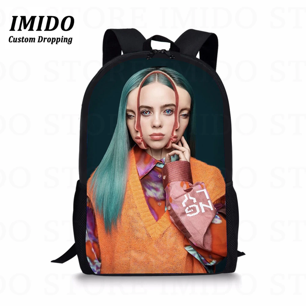 IMIDO, новинка, Billie Eilish, женские рюкзаки, все, что я хотел, с принтом, детские школьные рюкзаки, Студенческая сумка для книг для детей, Mochilas