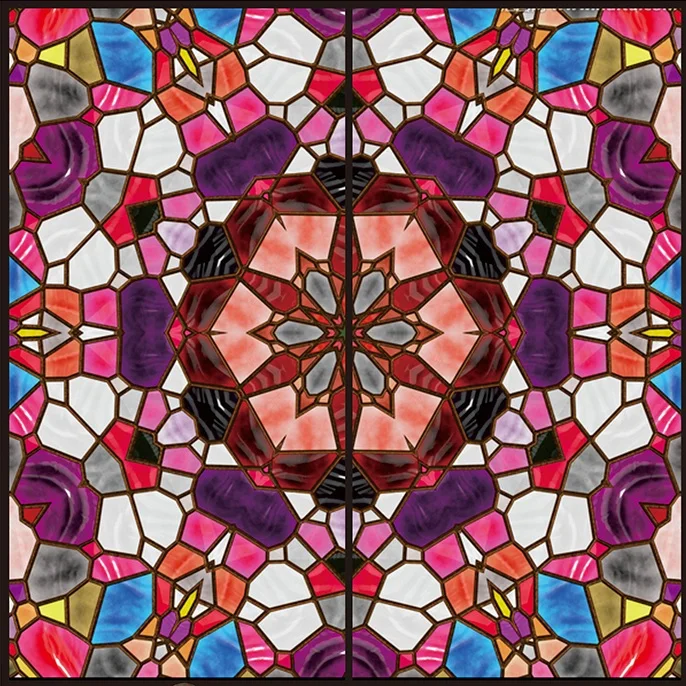 6 PVC Glass Film Customized Size Static Cling Window-Privacy-Potaction Mixed Color Recyclable Symmetry Pattern 60cmx100cm - Цвет: 6