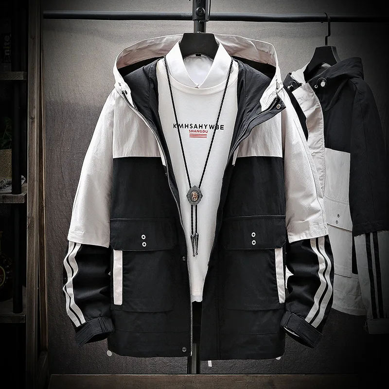 

Guapai Spring And Autumn Korean-style Trend Hooded MEN'S Jacket Casual Versatile Popular Brand INS on Clothes Autumn