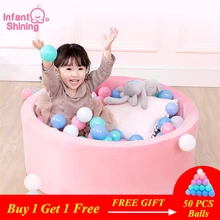 Детский Сияющий бассейн с океаническим шариком диаметром 80 см/31 дюйма, замшевый забор, толщина 5 см, наполненный губкой, бассейн, крытый и открытый игровой бассейн