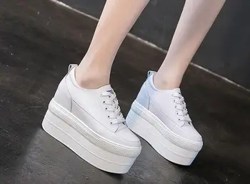 

12 cm waterproof platform small white shoes female thick bottom wild sponge cake single shoes super climax