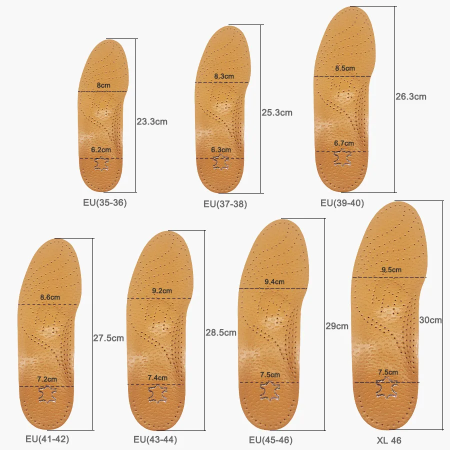 High quality Leather orthotics Insole for Flat Foot Arch Support 25mm orthopedic Silicone Insoles for men and women shoes pad6