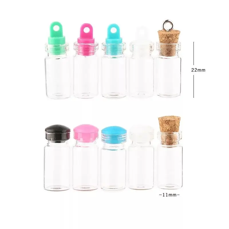 10 шт. 11*22 мм 1 мл стеклянные банки Mason Jar флаконы для сообщений с