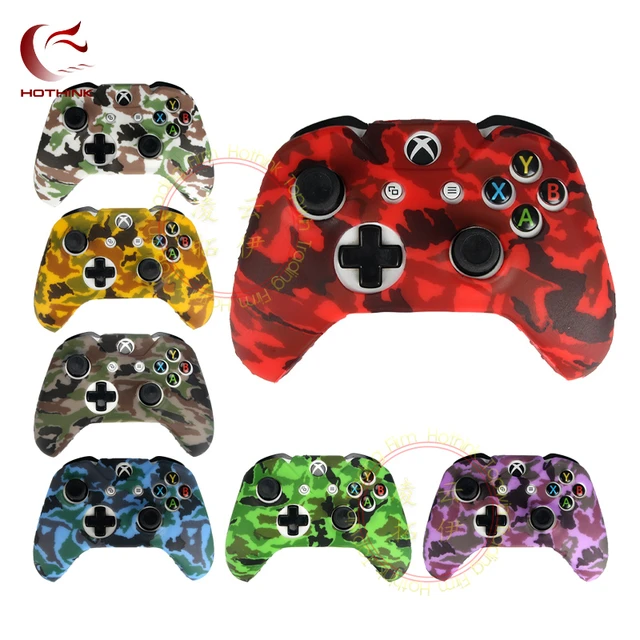 Silicone Protective Skin Case for XBox One Slim Controller Protector  Camouflage Gamepad Cover with 2 free Grips Caps