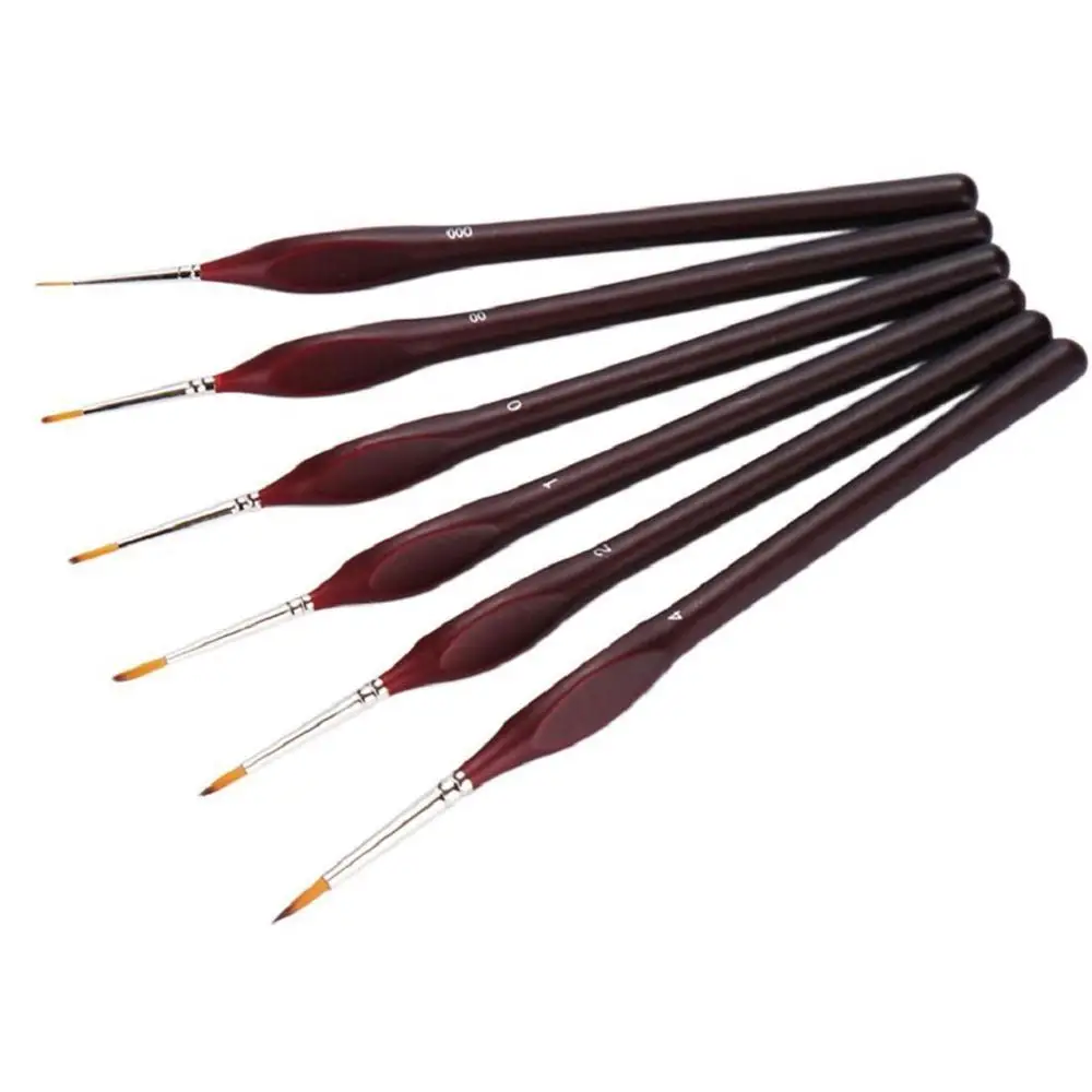 6Pcs Set Paint By Numbers Brushes Fine Nylon Hair