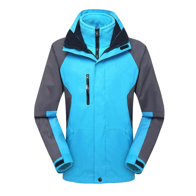 for Men (Sky blue) 3-в-1 Пеший Туризм куртки для мужские Осенне-зимняя Дамская обувь Открытый Кемпинг Куртки Флисовая теплая Водонепроницаемый непромокаемая дорожная сумка - Цвет: for Men (Sky blue)