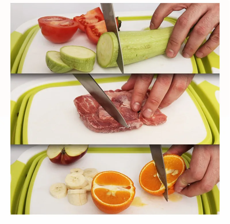 Мульти-Функция кухонные измельчители Складная разделочная доска кухонная корзинка для хранения мытье овощей и фруктов корзина