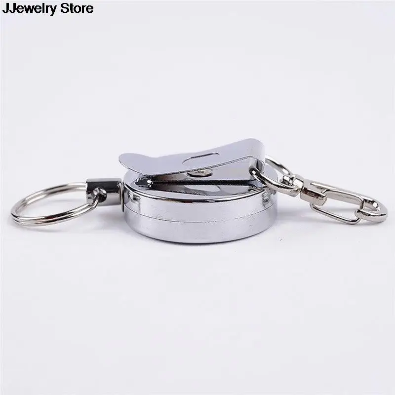 Stainless Steel Wire Rope Elastic Keychain Recoil Sporty Retractable Alarm Key Ring Anti Lost Yoyo Ski Pass ID Card images - 6