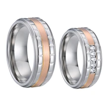 Новейший дизайн love alliance, 2 г 14 к, розовое золото, титан, ювелирное изделие, обручальное кольцо, пара колец, набор для мужчин и женщин