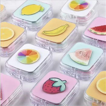 

1PC DIY Invisible Care Box Fruit Patch Contact Lens Case Cute Fruit Contact Lens Case New Glasses Case Eyewear Accessories Women