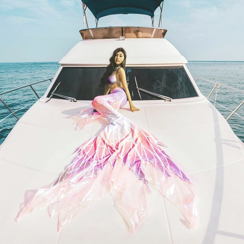 

Adult child mermaid long tail swimsuit custom diving mermaid cosplay costume parent-child swimsuit stage aquarium show