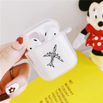 

Funny World Map Travel Airplane Earphone Case For Apple Airpods 2 1 Soft Silicone Protective Cover Clear Charging Box Capa Shell