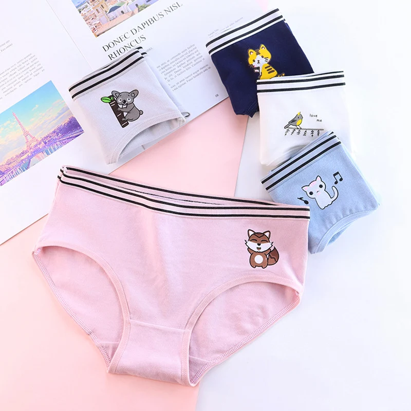 Cartoon Animals Panties Women Underwear New Fashion Cotton Gril Briefs Lovely Underwear Shorts Underpant Girls Cute Panty