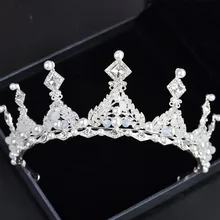 Корейский стиль невесты Корона волосы застежка головной убор Стиль сплав Корона кристалл бисером браслет свадебные аксессуары